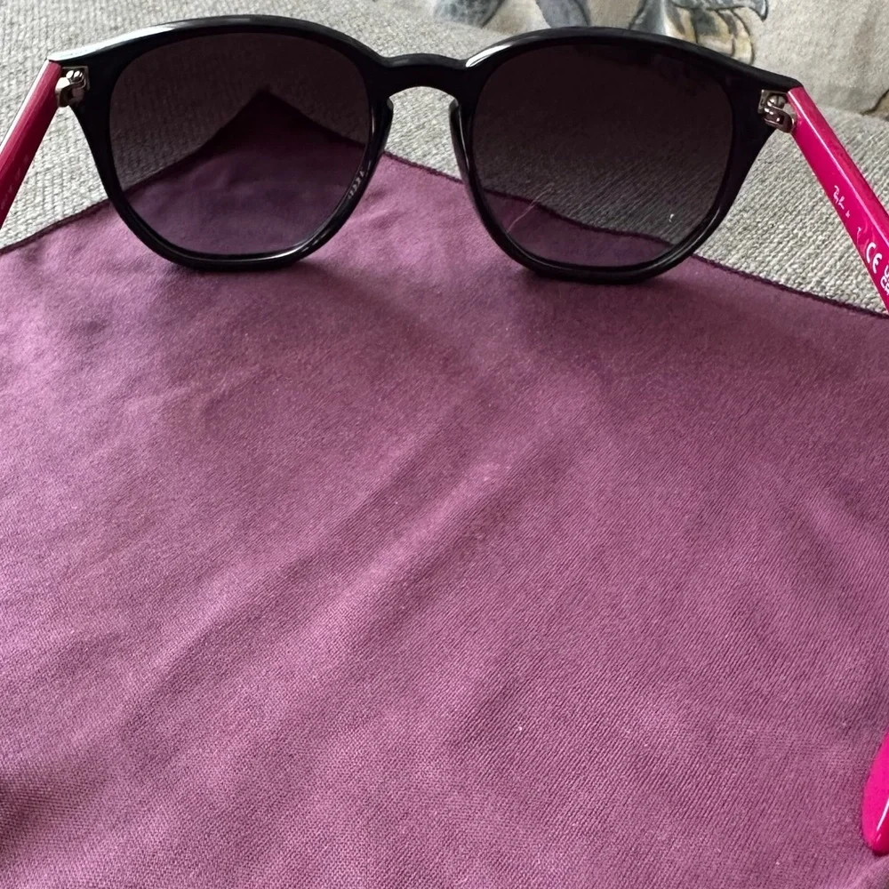 Ray-Ban Black Kids Sunglasses with Purple Tint Lenses